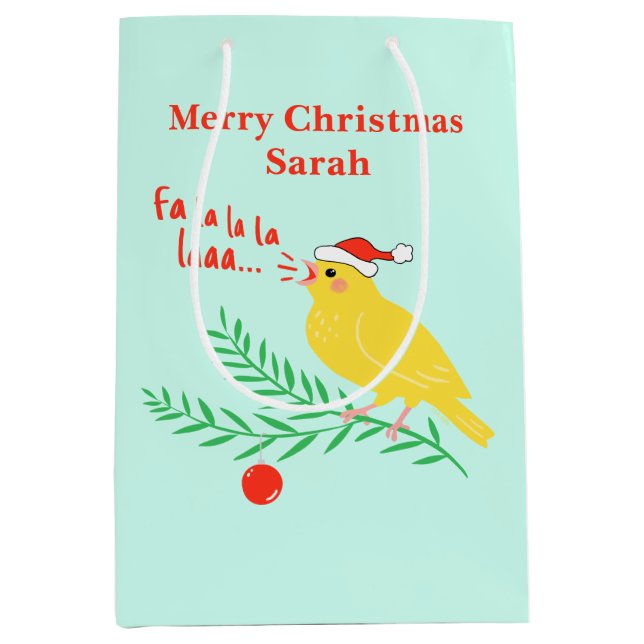 Christmas Singing Canary Mittlere Geschenktüte (Vorderseite)