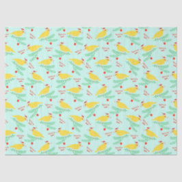 Christmas Singing Canary Pattern Seidenpapier
