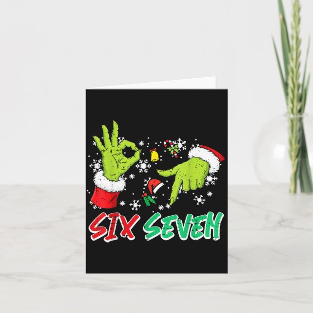 Christmas Six Seven 67 Funny Meme 6 7 Xmas Women M Karte (Vorderseite)