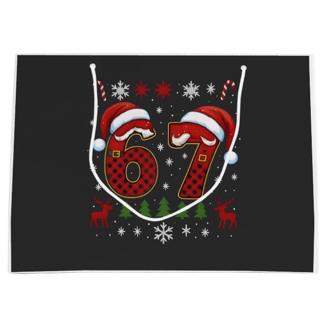 Christmas Six Seven 67 Santa Xmas Gen Alpha Große Geschenktüte (Vorderseite)