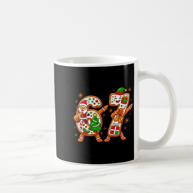 Christmas Six Seven Dabbing Cool Meme 67 Xmas Dab  Kaffeetasse (Rechts)