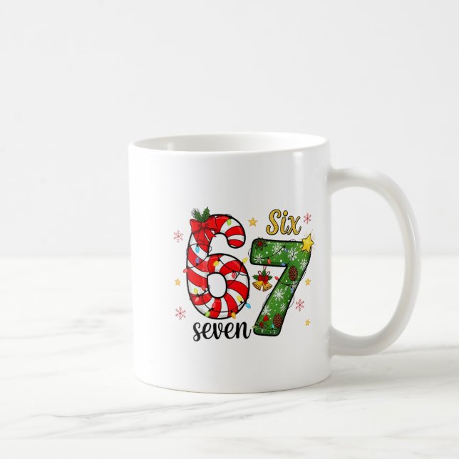 Christmas Six Seven Funny Trendy 6 7 Viral Meme  Kaffeetasse (Rechts)