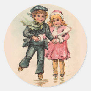 Christmas Skaten Runder Aufkleber