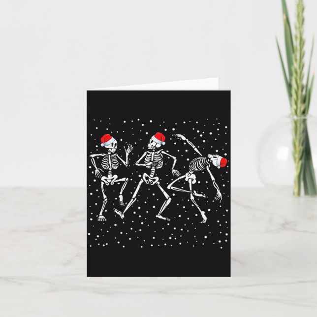 Christmas Skeleton Dancing Funny Xmas  Karte (Vorderseite)