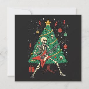 Christmas Skeleton Gitarrist Feiertagskarte