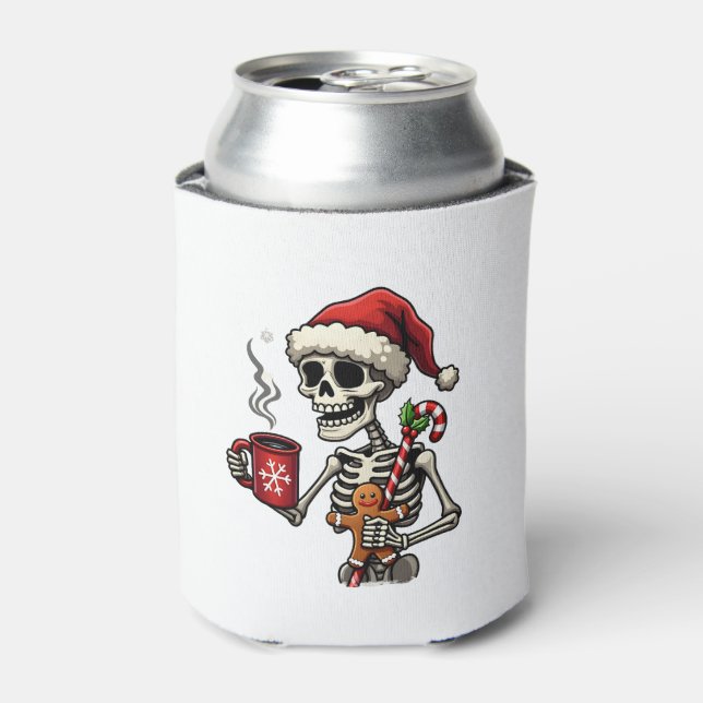 Christmas Skeleton Hot Chocolate Xmas Men Women Ki Dosenkühler (Kanne Vorderseite)