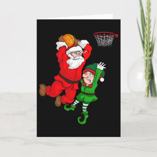 Christmas Sketll Santa Claus Slam Dunk Elf Funny H Karte