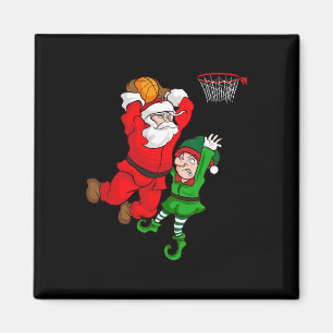 Christmas Sketll Santa Claus Slam Dunk Elf Funny H Magnet