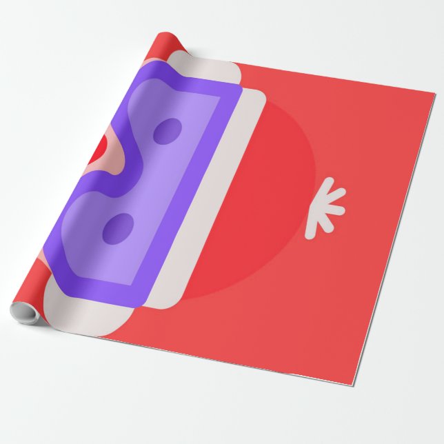 Christmas Skiing Emoji Geschenkpapier (Ungerollt)