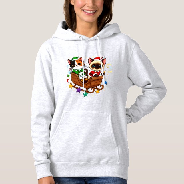 Christmas Sleigh Cats! Hoodie (Vorderseite)