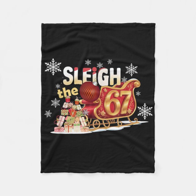 Christmas Sleigh Graphic Design Funny 67  Fleecedecke (Vorderseite)