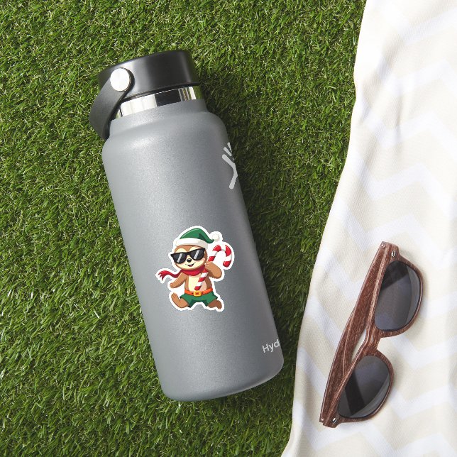 Christmas Sloth Elf Peppermint Candy Cane Shirt Gi Aufkleber (HydroFlask Insitu)