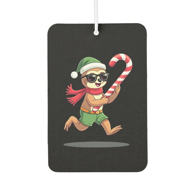Christmas Sloth Elf Peppermint Candy Cane Shirt Gi Autolufterfrischer (Vorderseite)