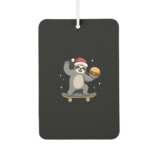 CHRISTMAS SLOTH Funny Christmas Skateboard Sloth ( Autolufterfrischer (Vorderseite)