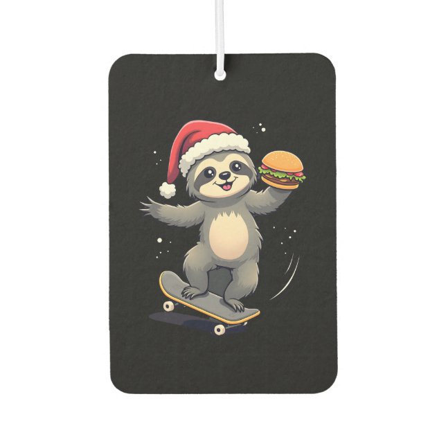 CHRISTMAS SLOTH Funny Christmas Skateboard Sloth ( Autolufterfrischer (Vorderseite)
