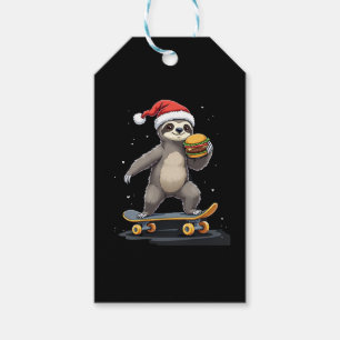CHRISTMAS SLOTH Funny Christmas Skateboard Sloth Geschenkanhänger
