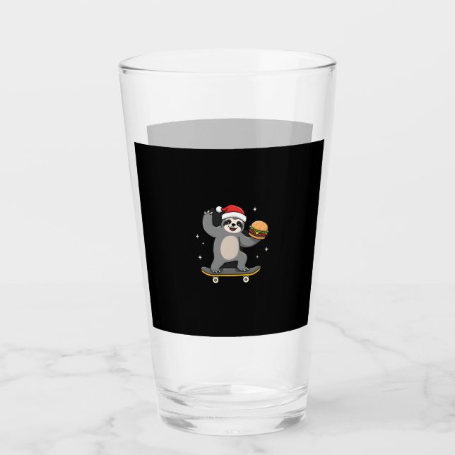 CHRISTMAS SLOTH Funny Christmas Skateboard Sloth ( Glas (Vorderseite)