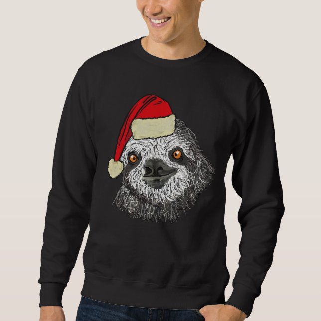 Christmas Sloth Funny Festive Animal Chill Spaß Sweatshirt (Vorderseite)