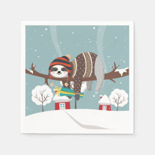 Christmas Sloth Serviette