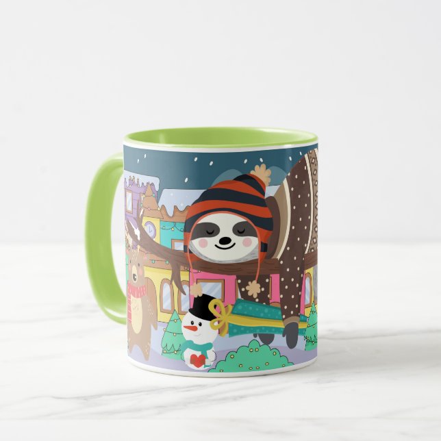 Christmas Sloth Tasse (Vorderseite Links)
