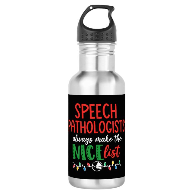 Christmas SLP speech pathologist Edelstahlflasche (Vorderseite)