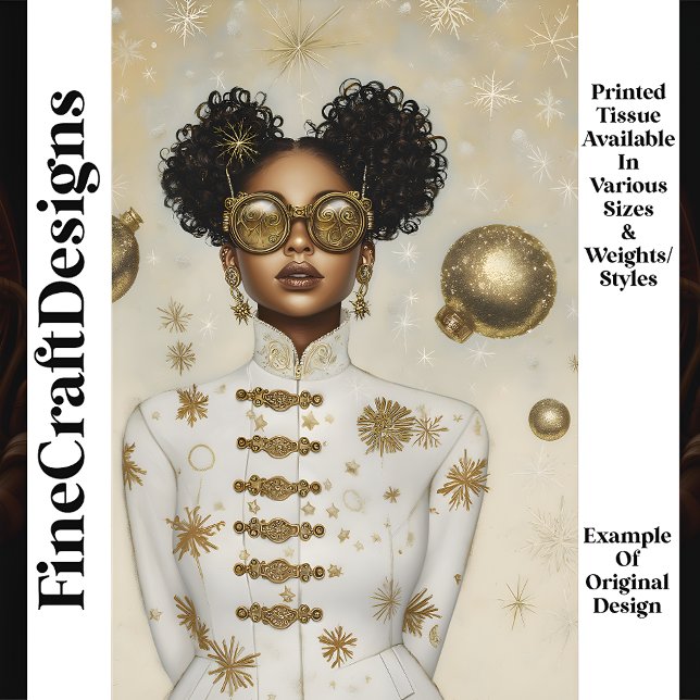 Christmas Smart Steampunk Weibliche Gold Q6 Dekoup Seidenpapier (Von Creator hochgeladen)