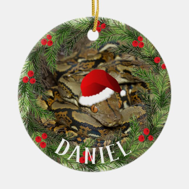 Christmas Snake Keramik Ornament (Vorne)