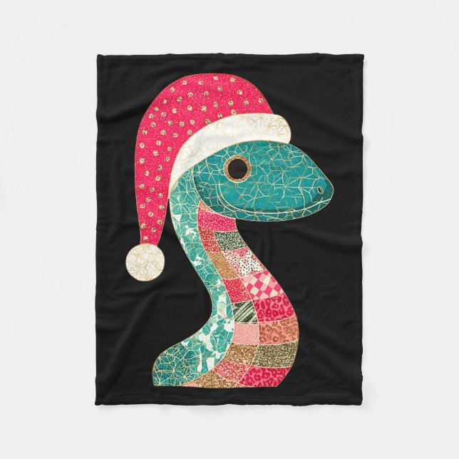 Christmas Snake Santa Hat Holiday Fun Premium Tri- Fleecedecke (Vorderseite)
