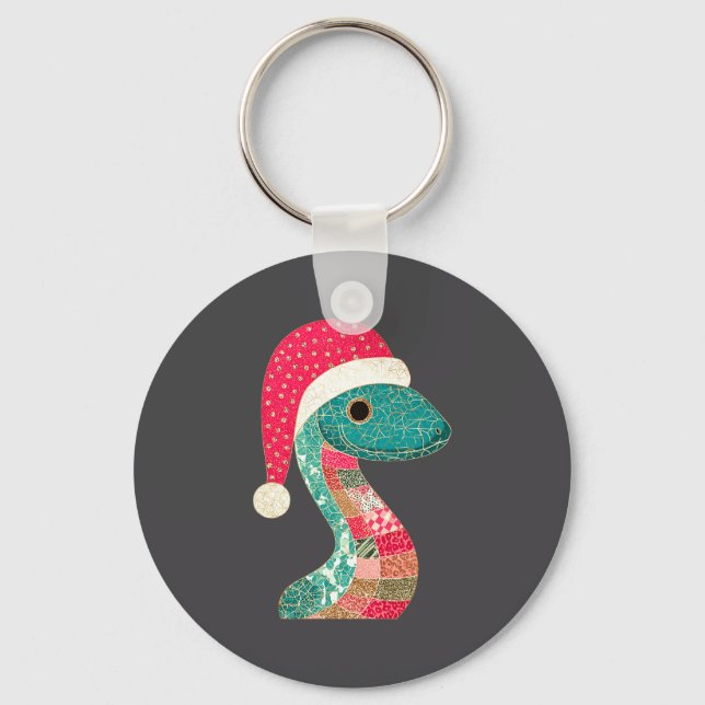 Christmas Snake Santa Hat Holiday Fun Premium Tri- Schlüsselanhänger (Vorderseite)