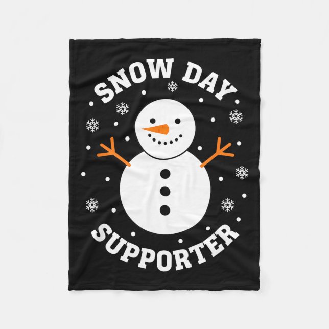 Christmas Snow Day Suprter Snowflake Snowman Funny Fleecedecke (Vorderseite)