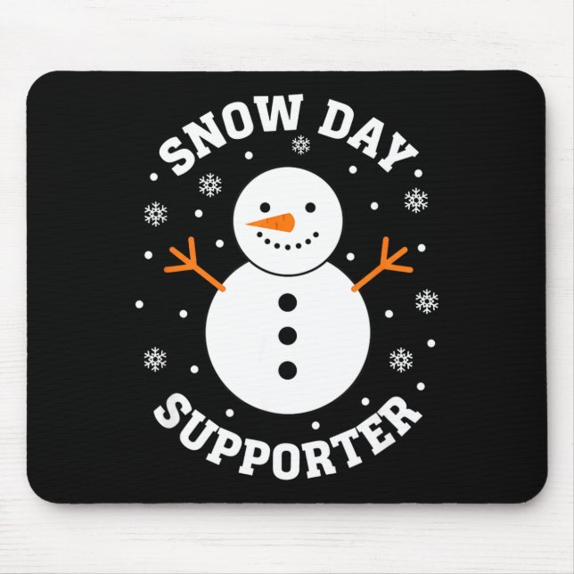 Christmas Snow Day Suprter Snowflake Snowman Funny Mousepad (Vorne)