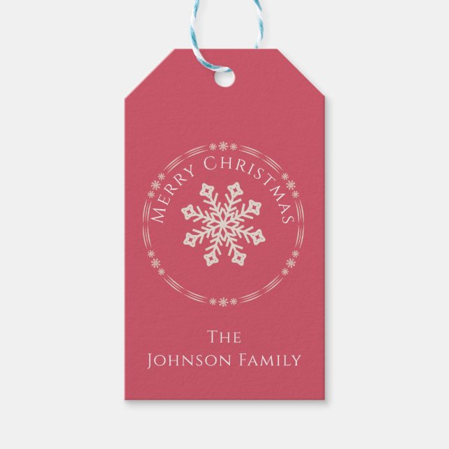 Christmas snow flake Gift Tag Geschenkanhänger (Vorderseite)