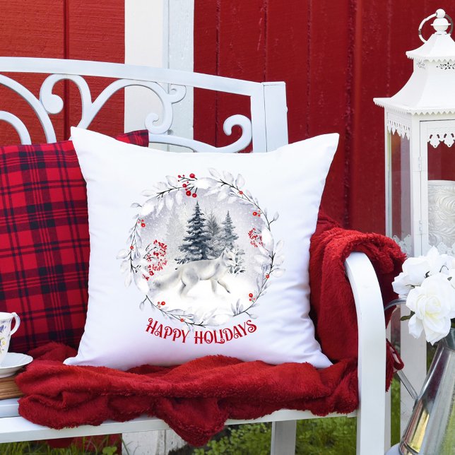 Christmas Snow Fox | Winter Scenery | Kissen (Von Creator hochgeladen)