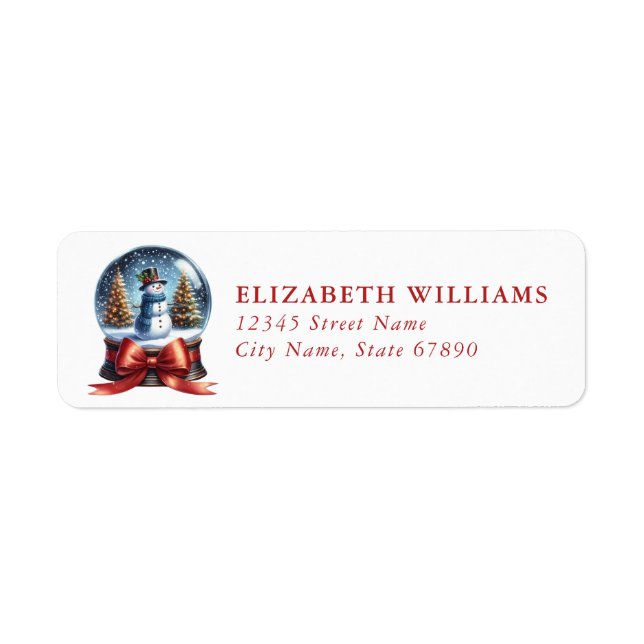 Christmas Snow Globe Return Address Labels (Vorne)