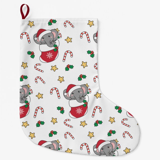 Christmas Snow Winter Animals Classic Großer Weihnachtsstrumpf (Vorderseite)