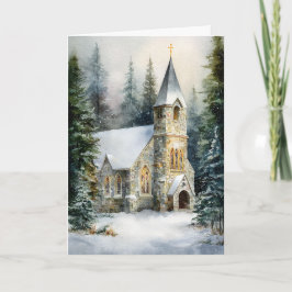 Christmas Snowfall at the Chapel Christmas Feiertagskarte