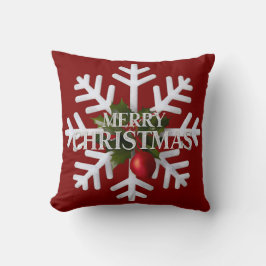 Christmas Snowflake And Shy Red Berry Kissen