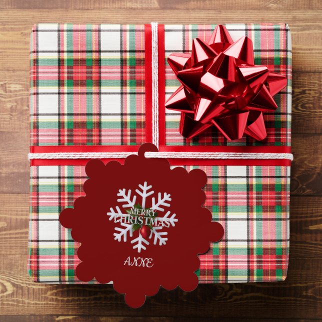 Christmas Snowflake And Shy Red Berry Ornament Karte (Insitu (Geschenk))