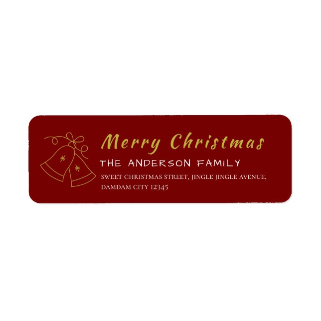 Christmas Snowflakes Elegant Simple Return Address (Vorne)