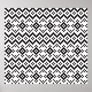 Christmas Snowflakes Fair Isle Seamless Patternart Poster