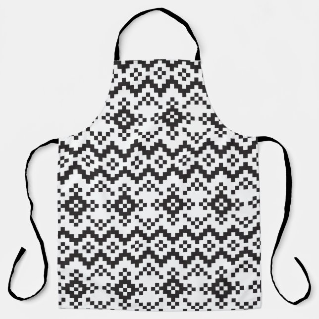 Christmas Snowflakes Fair Isle Seamless Patternart Schürze (Vorderseite)