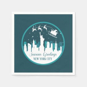 CHRISTMAS SNOWGLOBE NEW YORK CITY SKYLINE PAPIER SERVIETTE