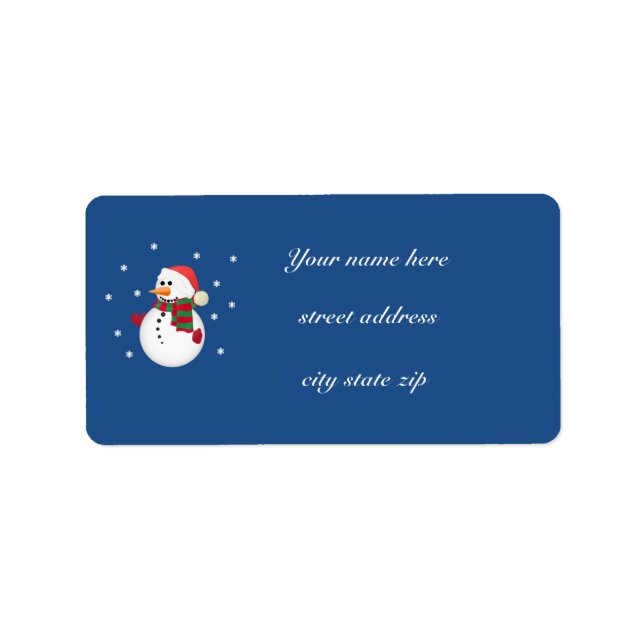 Christmas Snowman Address Labels Adressaufkleber (Vorne)