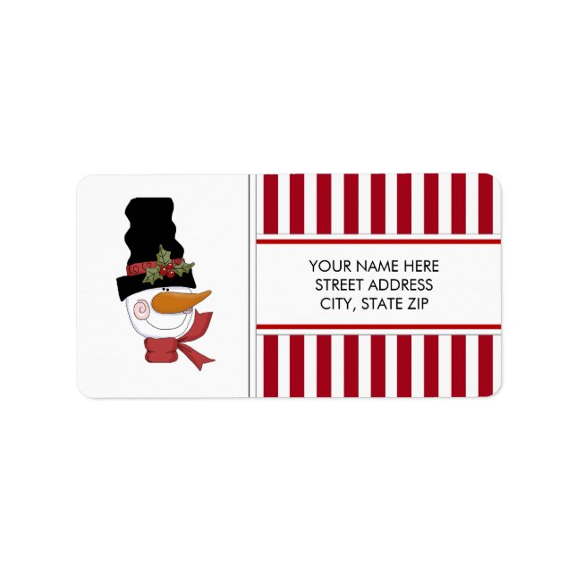 Christmas Snowman Address Mailing Labels Adressaufkleber (Vorne)