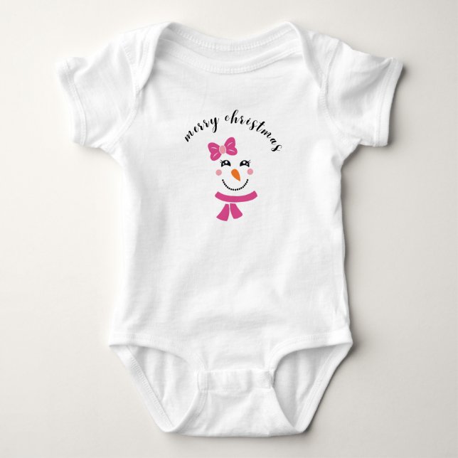 Christmas Snowman baby bodysuit Baby Strampler (Vorderseite)