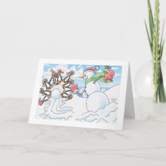 Christmas Snowman Bowler Feiertagskarte