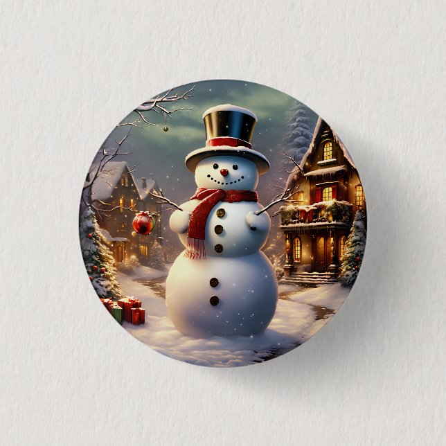 Christmas Snowman Button (Vorderseite)