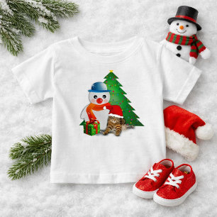 Christmas Snowman Cotton Baby Shirt