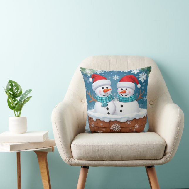 Christmas Snowman Couple Kissen (Stuhl )