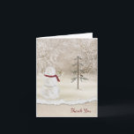 Christmas Snowman - Danke<br><div class="desc">Schneemann mit Goldstar für alten Kiefer und Schneeflocken für Weihnachten Danke</div>